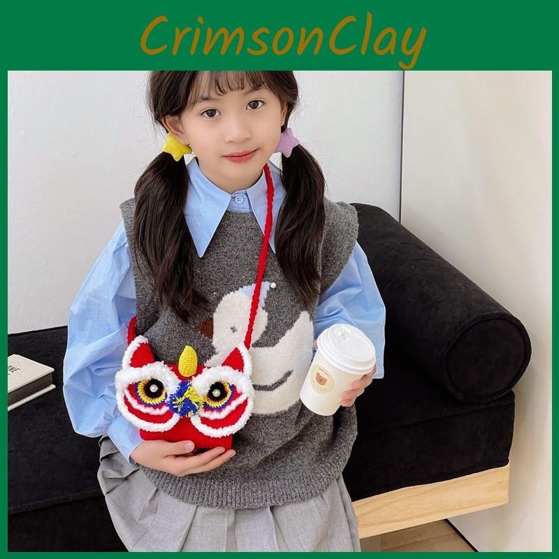 Festive Childrens Lion Plush Bag Cute  Crossbody Bag For Winter Purse Coin