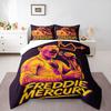 Freddie Mercury Neon Yellow Pink Bedding Set, Queen Crown Singer Duvet Cover Set