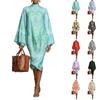 Ladies Casual Printed Long Sleeved Dress Fashionable Loose Long Skirt