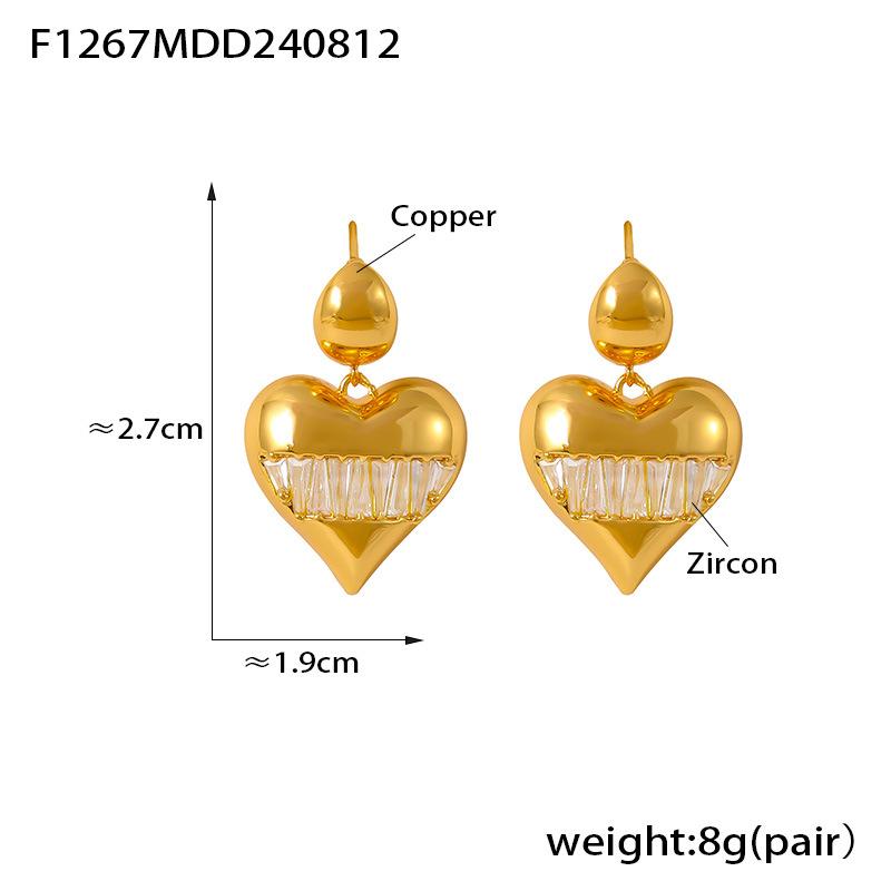 

Серьги Love Inksulated Zircon, ретро-принцесса, сладкая медная основа, покрытая 18-каратным настоящим золотом, женские серьги
