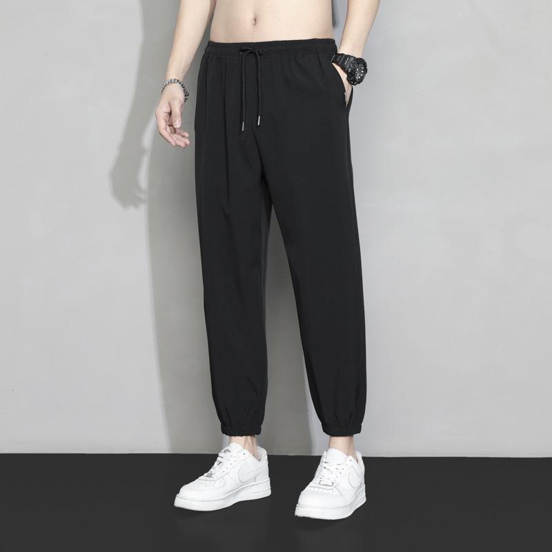 Eisseidenhose für den Sommer, dünne Herrenhose, lockere gerade Hose, weites Bein, 9 Zoll große Anzughose, Freizeithose