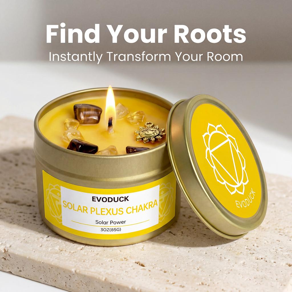 EVODUCK Chakra Scented Candles Rosemary scent-with Gift Box.Spiritual Gifts for Women,Men,Valentines Day, Birthday & Anniversary