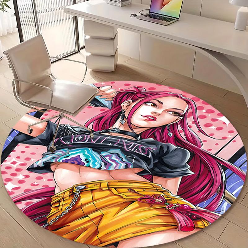 1pc KPop Demon Hunters MIRA2 Design Printed Area Round Carpet for Bedroom Living Room Home Decor Rugs Mat Non Slip Mat Rug for Bedside