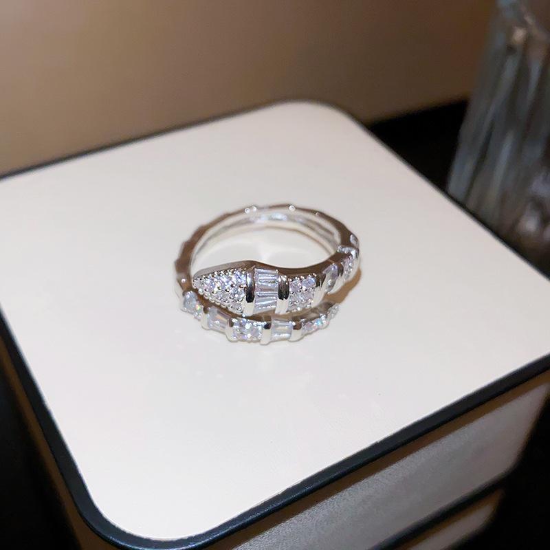 Zirconia Diamond Geometric Heart Open Ring - Fresh High-end Jewelry for Index Finger