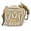 Excellent Charm TRICK MATELASSE KEYRING Gold Leather Women 5TL527 Used