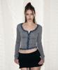 Peullijeunopallou Mila Lace Long Sleeve Top (Melange Charcoal)