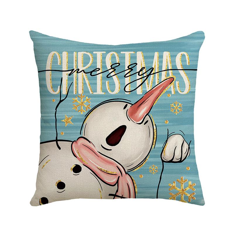 New Christmas Decorative Pillow Cover Linen Printed Sofa Bedside Home Pillow Cover Back Pillow Cushion