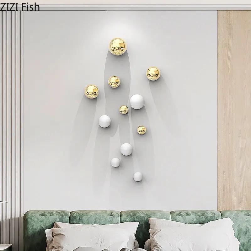 Simplicity Gold-plated Ball Wall Decoration Hanging Ornaments Room Aesthetics Decor Pendants Living Room Wall Background Display