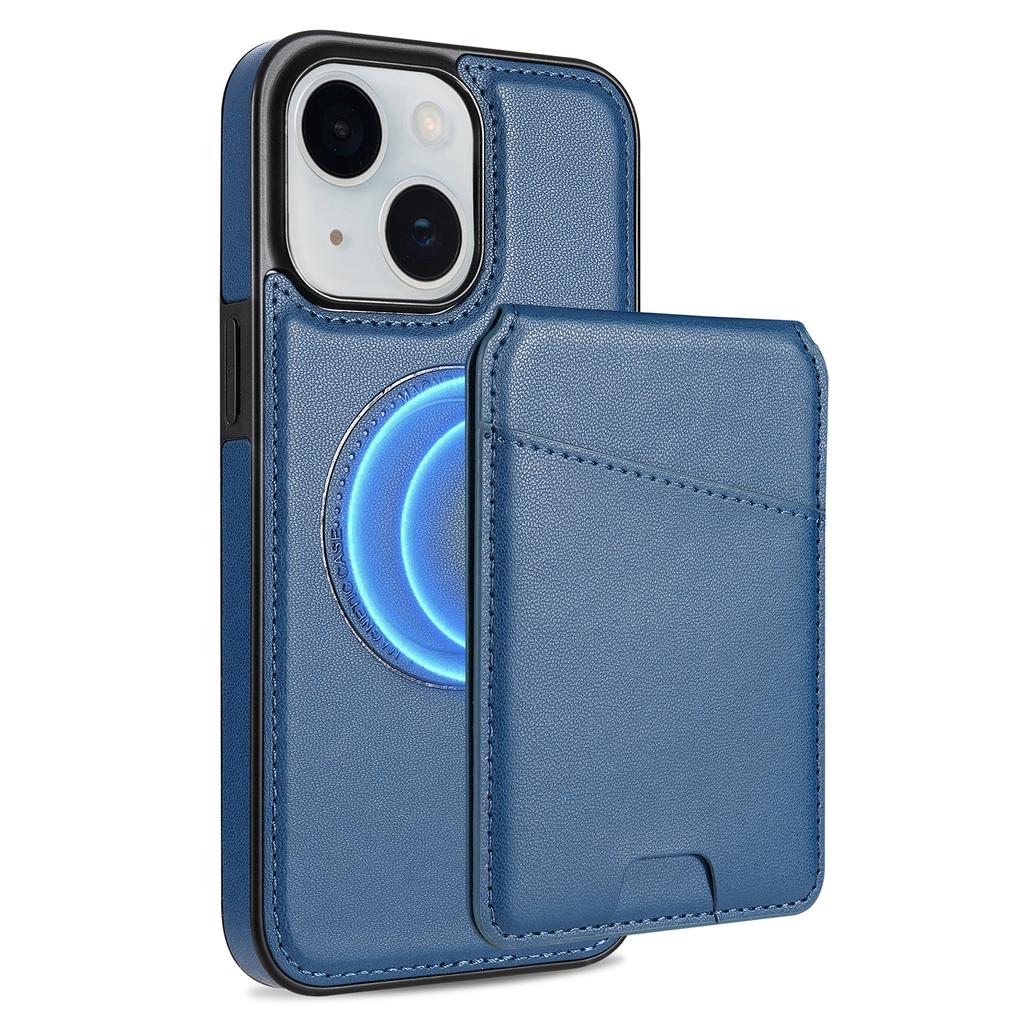 For iPhone 15 Case Compatible with MagSafe Detachable Card Holder Kickstand Leather Phone Back Cover