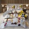 Copriletto Buon Natale, Set Copriletto Pupazzo di Neve Kawaii Queen/Full per Camera da Letto Bambini Ragazzi Ragazze, Set Piumino Tema Natale Cartone Animato