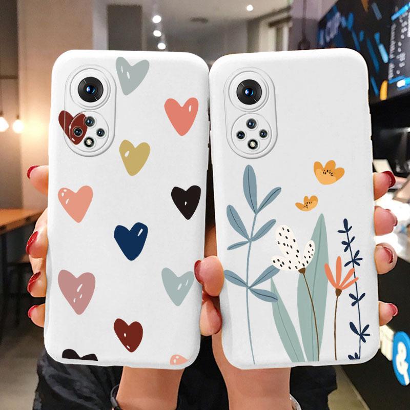 Flowers Funda For Honor 50 Capa Huawei Nova 9 Phone Case Soft Silicone Cute Cat Bear Back Cover For Honor X6a X6b X6c TPU Bumper