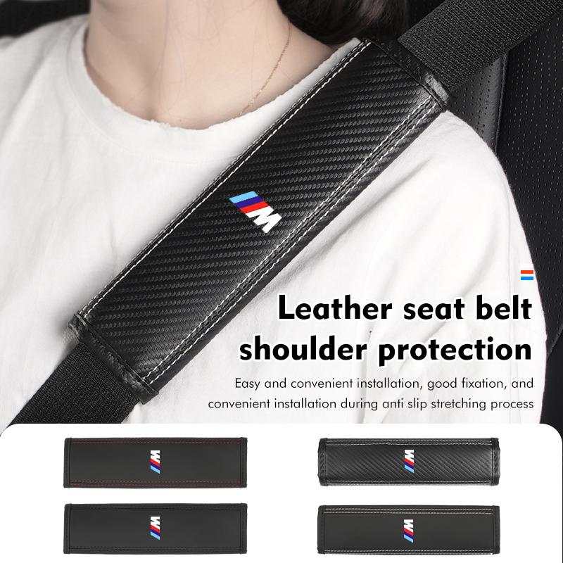 WCHT7 Car Seat Belt Cover Shoulder Pad Protector Cover Safety Belt Padding Pad Cushion For BMW Performance X1 X3 X5 E39 E46 E90 F20