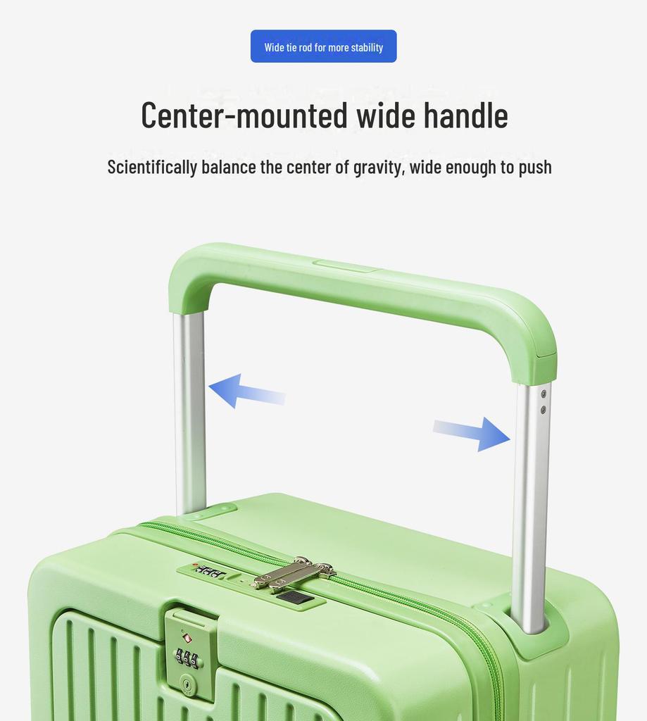 Free Shipping: 20-inch & 24-inch Front-Opening Multifunctional Trolley Suitcases with Wide Handles