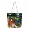 Flower Bird print thick rope single-shoulder beach bag 7272 CLE