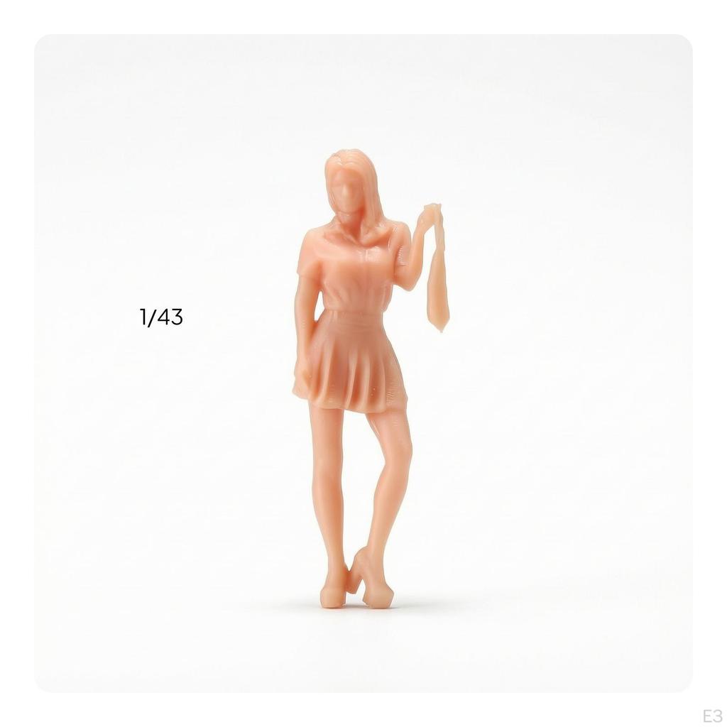 Miniature Female Figure Ready To Paint Unpainted Blank Model for Hobby