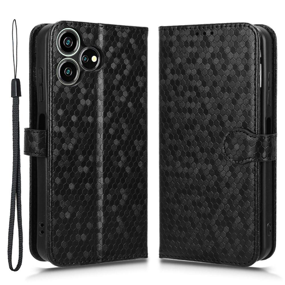 For ZTE Blade V50 Smart/Blade V50 Design 4G Leather Case Dot Imprinted Flip Phone Cover