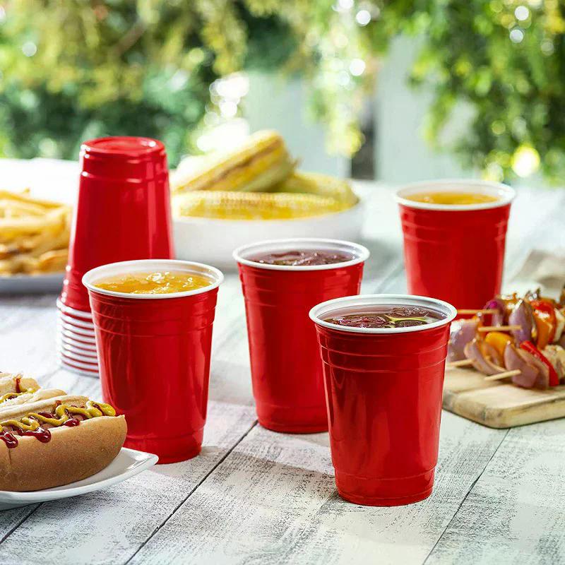 10 Stück 450ml Bunte Einweg-Plastik-Bierpong-Becher für Party-Bar-Spielzubehör
