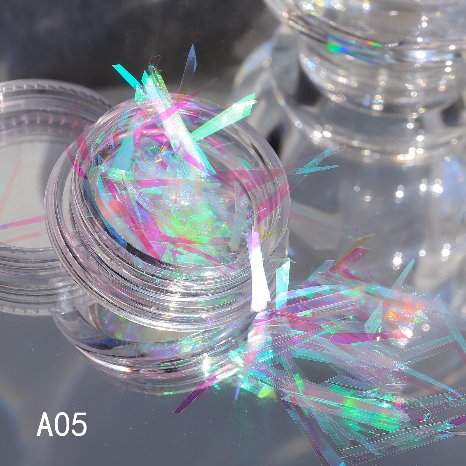 

Фольга для дизайна ногтей Aurora Fairy, нестандартные голографические наклейки на ногти из стеклянной бумаги, не требующие резки