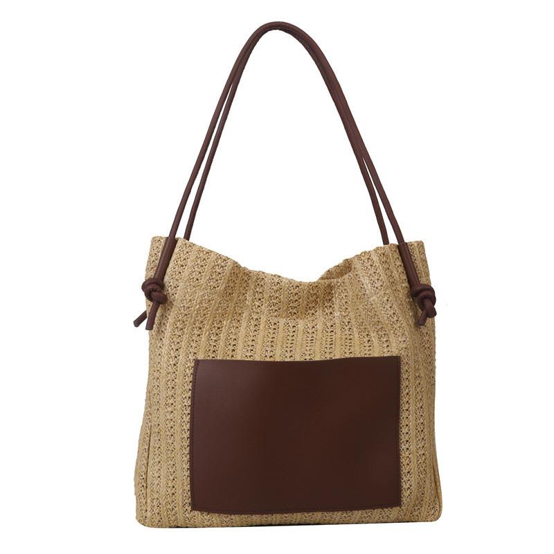Fashionable Retro Woven Medium Sized Tote Bag For Everyday Use In Various Colors