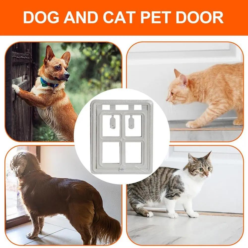 Lockable Pet Screen Door Mosquito Proof Sliding Door Screen Pet Tunnel Cat Door Hole  Balcony