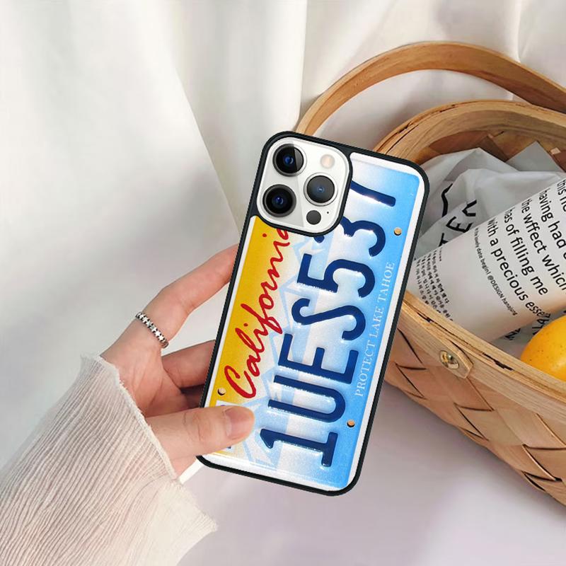 Retro Cool License Plate Number Phone Case For iPhone 17 Air 16 15 14 11 12 13 Pro MAX Plus Coque Cover Shell