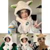 Lamb Design Cute Plush Hat And Scarf For Women Warm Winter Accessory