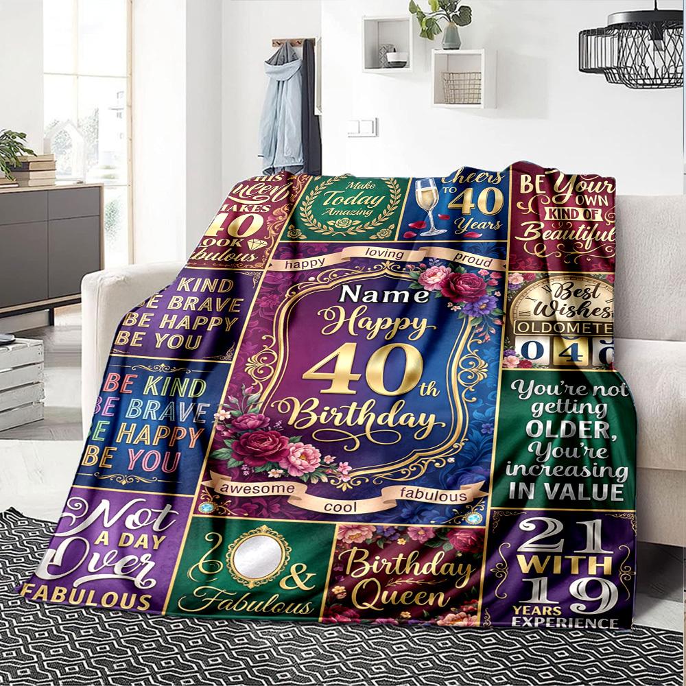 40Th Birthday Celebration Quotesblanket Warmthful Decor Great For Sofa Couch Office Bed Picnics Four Seasons Multipurpose Digital Print Birthday
