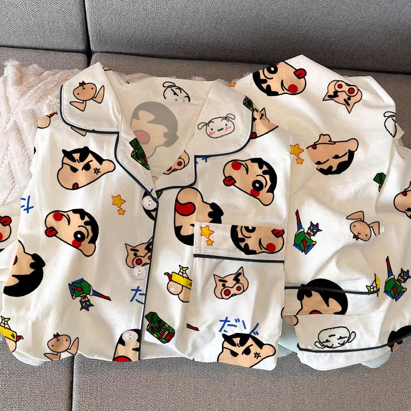 Cartoon Pajamas Women'S Spring And Autumn Explosion Long-Sleeved Cute Dormitory Loungewear Suit Outer Wear Real Shot