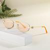 JYL Women's Rimless Photochromic Oval - Leopard Metal-Temple Sun Shades WF-5G270