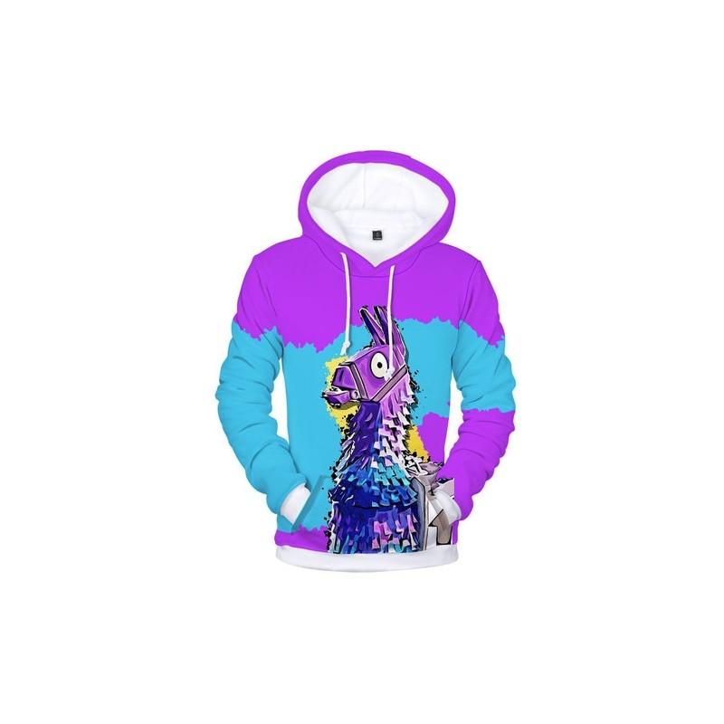Fortnite Battle 3d Printed Hoodie Jacket Sweatshirt Spandex Material Round Neck Hip Hop Style