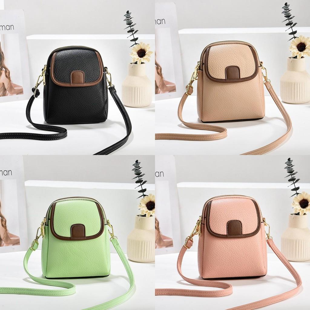 Stylish Macaron Color Mini Square Bag Chic Contrast Design Versatile Pu Shoulder Bag