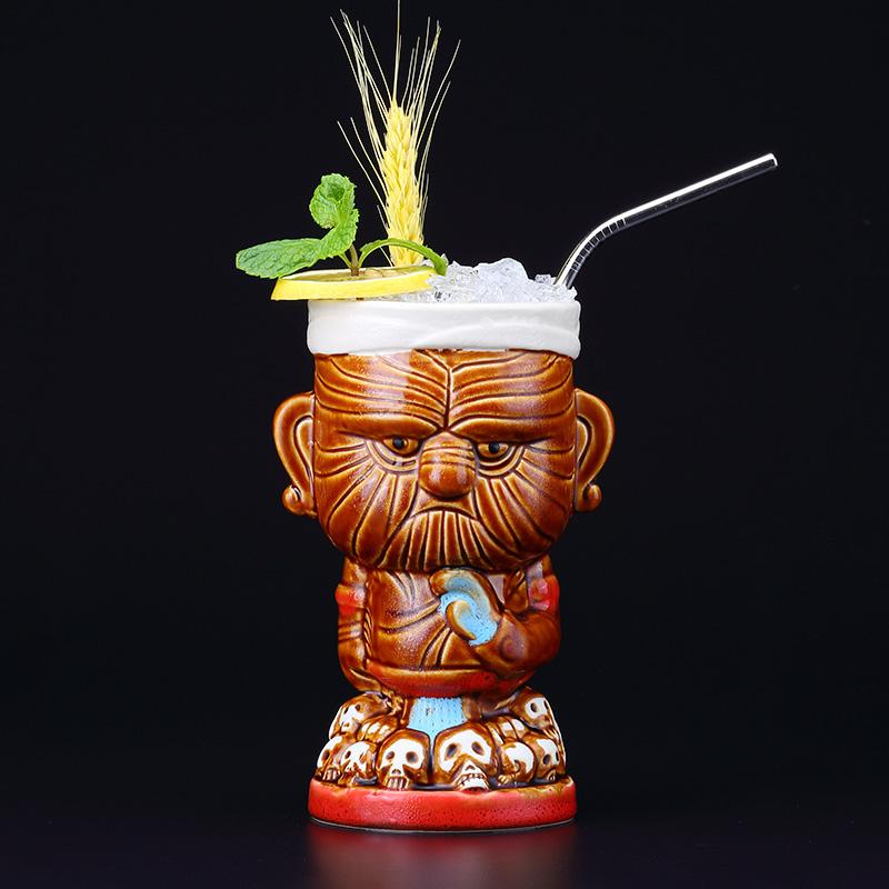 520ml Hawaii Tiki Mugs Cocktail Cup Beer Beverage Mug Wine Mug Ceramic Ku.Ku.Kauioo Mugs Barware