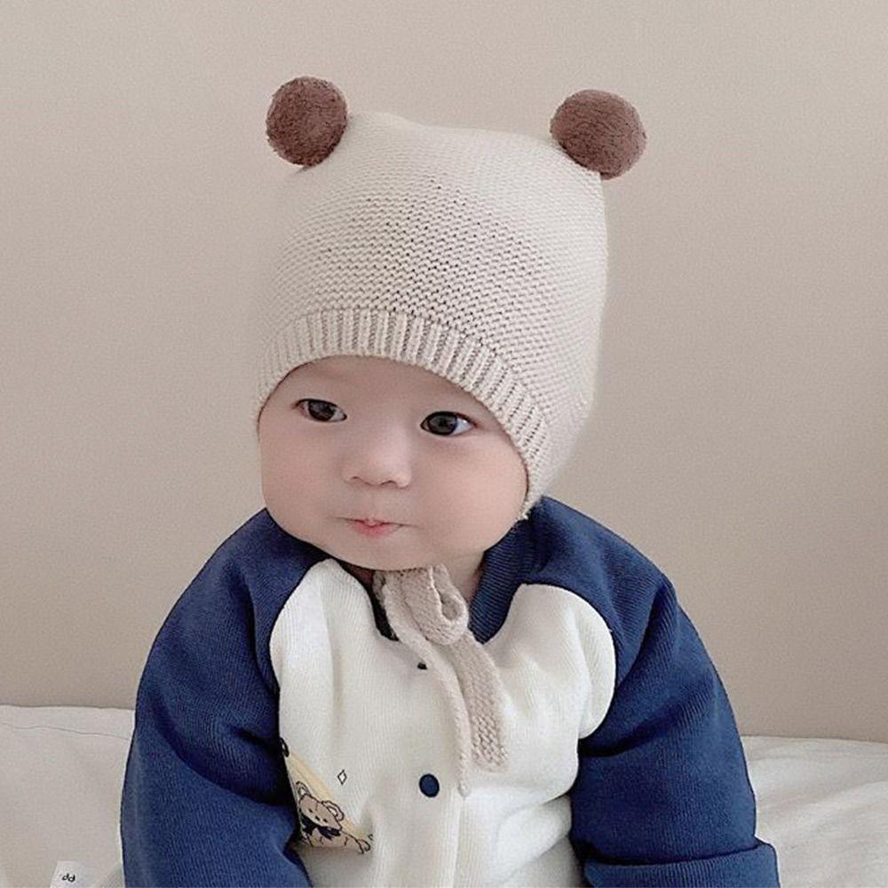 3-24 Měsíců Měkká Pletená Čepice Vlněná Bambule Dětské Čepice Módní Baret Čepice Chlapci Dívky