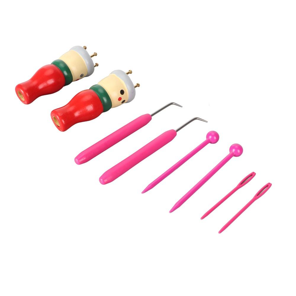 Wooden Spool Knitting Doll Innovative Design Hand Crafting Toy French Knitter Tool Bracelet Making