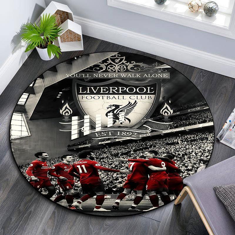 Liverpool Players Pattern Round rug,Carpet Rug for Living Room Bedroom Playroom ,Non-slip Floor Mat,Holiday Gifts and Birthday Gifts.