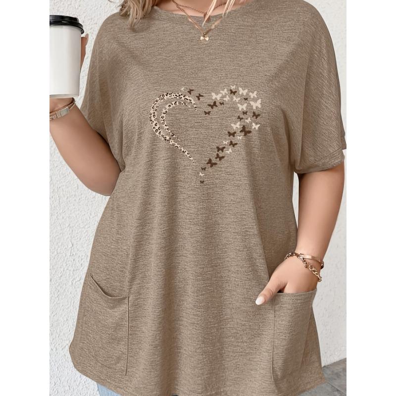 Plus Size Women s Fashionable Elegant Printed T-Shirt S