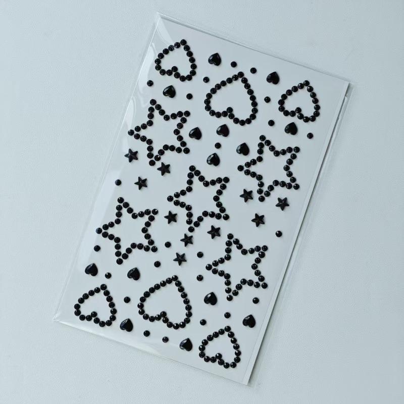 Beautiful Shiny Crystal Rhinestones Pearl Star 3D Stickers Scrapbook Phone Case DIY Decorations Dance Show Makeup Face Stickers