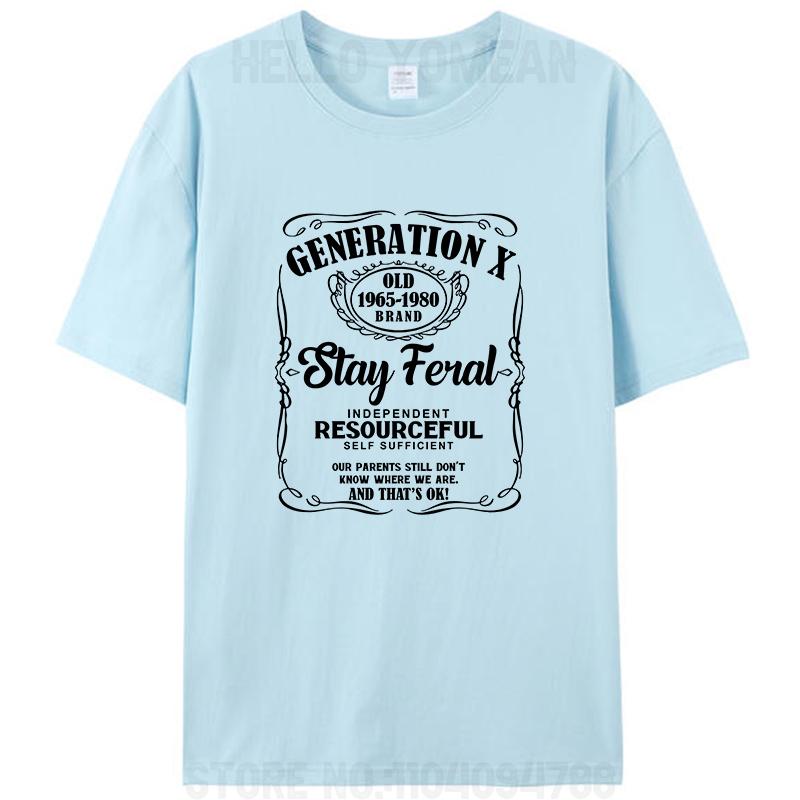 Generation X Stay Feral Resourceful Self Sufficient Funny Women Men's T-Shirt Gen X Graphic Casual Tee Shirts Hipster Loose Tops