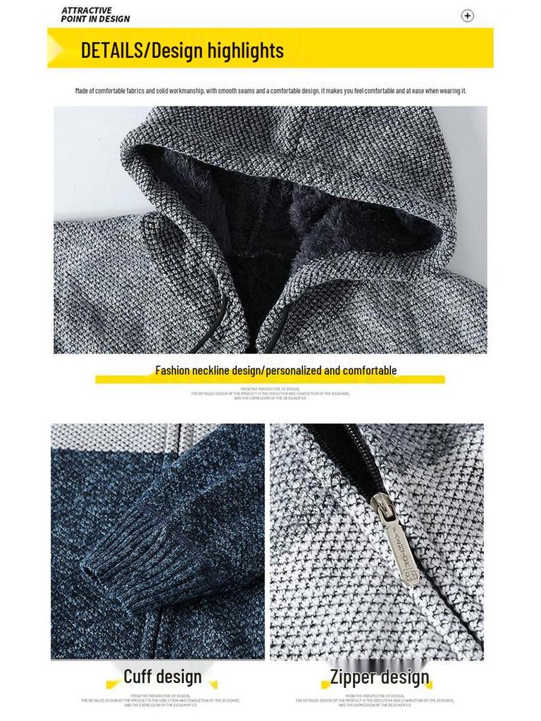 Cardigan en laine tricotée velours pour homme Automne/Hiver
