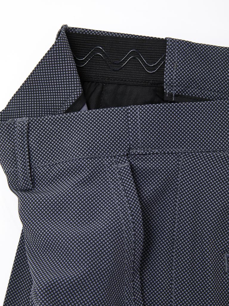 IKALOOK Office Point Slacks Elastic Waist Spandex Pants Cpt131