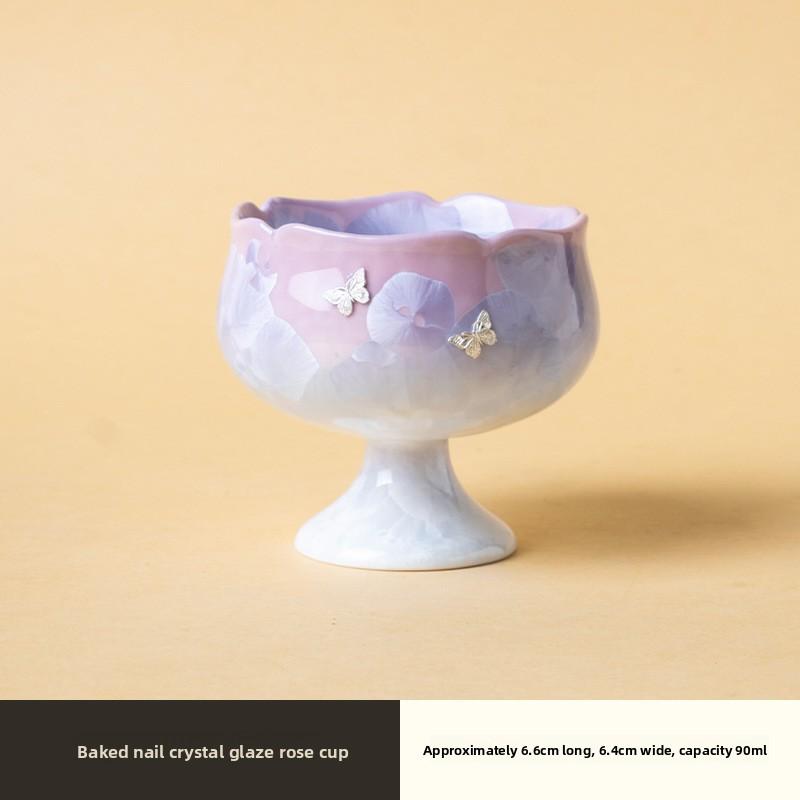 Handmade Flambe Glaze Teacup Porcelain Tea Cup Crystal Glaze Ceramic Personal Master Cup for Tea Ceremony Gift