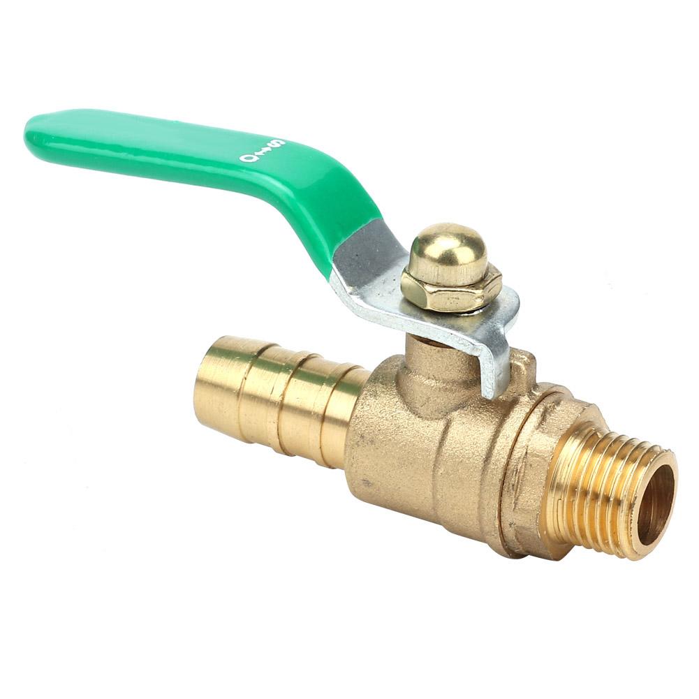 G1Celsius4   Male to 8Celsius10Celsius12mm Hose Barb   Valve Green Lever Handle Thicken Brass Valve(8mm)