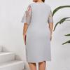Women's Bead Patchwork Irregular Plus Size Hip Hugging Dress