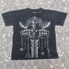 Vintage All Overprint Grim Reaper T Shirt Mens Womens Tees Top Wild Size Medium Single Stitch Grunge