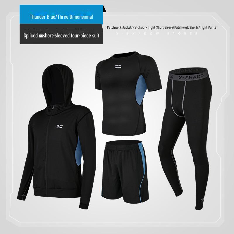 Men's Casual Fitness Running Suit: Shorts & Short-Sleeved Tights for Yoga & Training