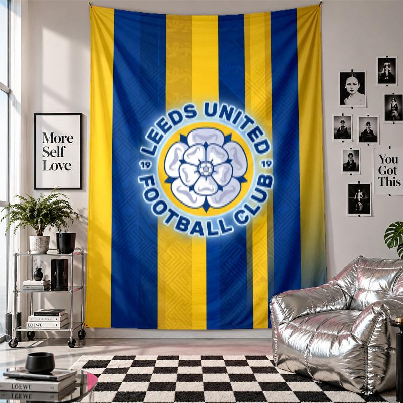 Leeds United Wandteppich Heimdekoration Wandbehang Tuch für Schlafzimmer Wohnzimmer Hintergrund