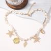 Summer New Leisure Ocean Vacation Wind Beach Shell Conch Starfish White Turquoise Versatile Women's Necklace