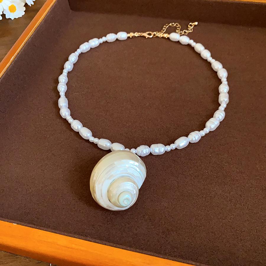 Bohemia Personality Baroque Pearl Beaded Starfish Shells Conches Necklacee for Women Charm Summer Beach Vacation Collar Jewelry