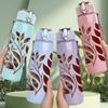 1PC Dry Autumn Leaves 750ml Color Plastic Sports Water Bottle Leakproof Flip Straw Lid Suitable for Sports Office Home Use