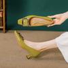 High Heels Women's Stiletto 2025 New Women's Shoes Fruit Green Metal Buckle Square Head Shallow Mouth French Small High Heel Single Shoes
